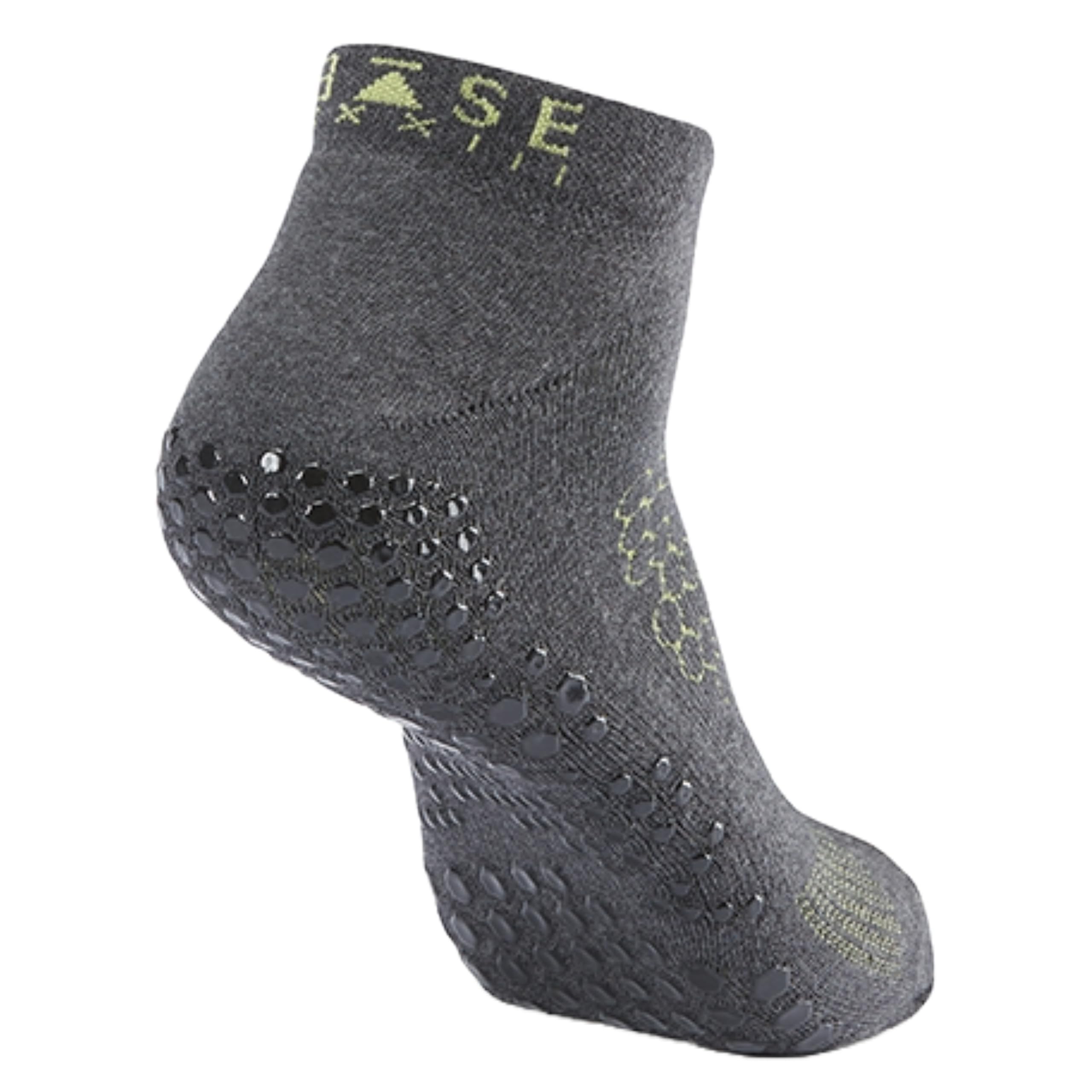 Base Xxxiii Men's Slate Base 33 Low Rise Grip Socks For Pilates, Yoga, Martial Arts, Lifting And Barre, Large