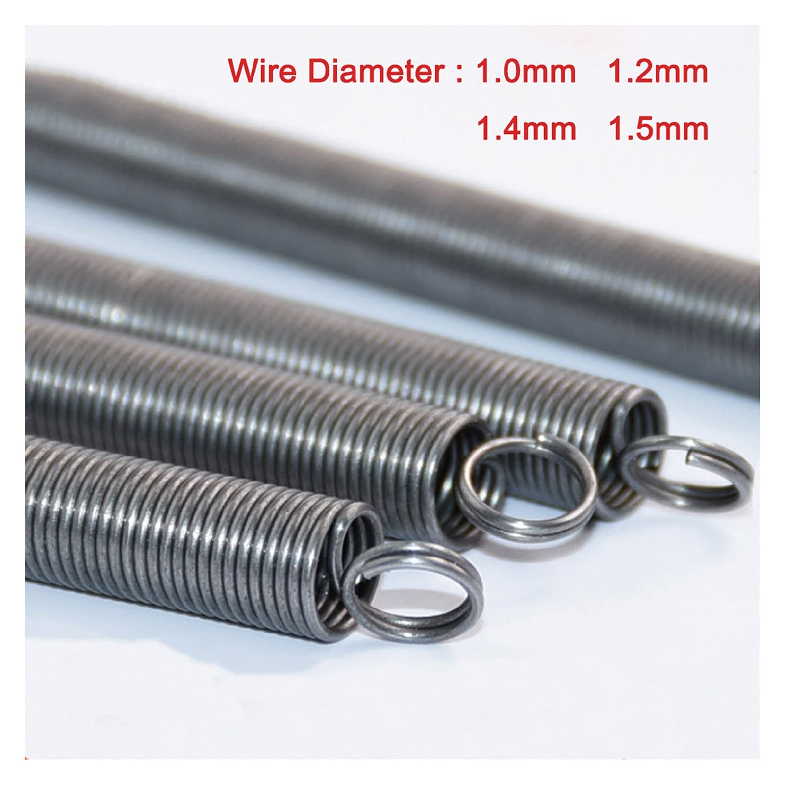 Sostituzione della molla di tensione del metallo Diametro esterno a molla di estensione 300mm Diametro a doppia bobina Diametro 1.0mm 1.2mm 1.4mm 1.5mm Diametro esterno 5mm-15mm Materiale in acciaio