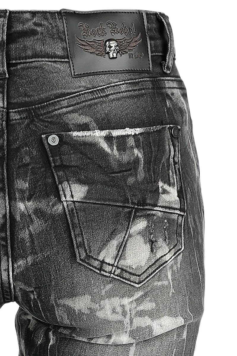 Rock Rebel by EMP Donna Jeans Grigi in Stile Destroyed