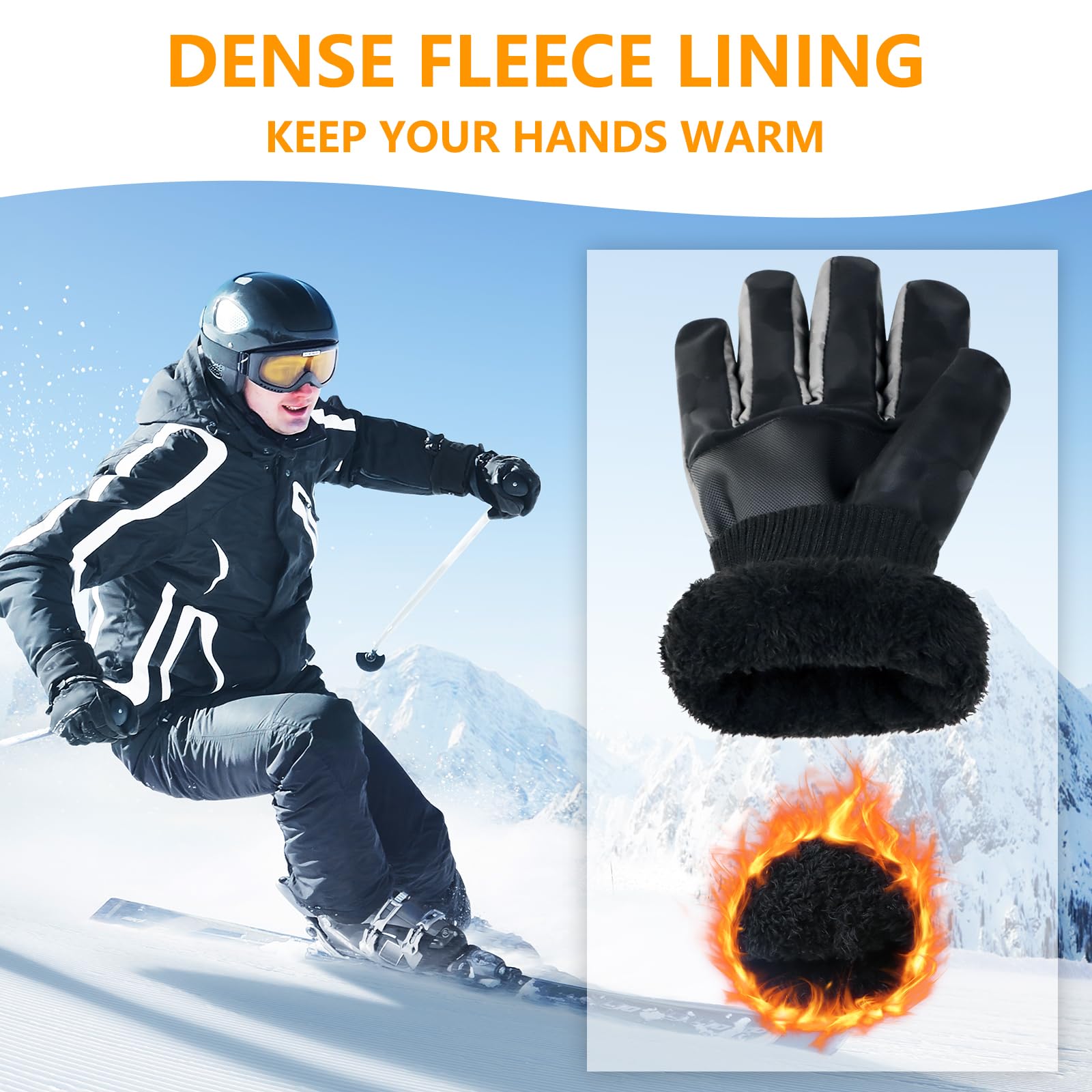 seenlast Gants Chauffants Homme Femme, Gants Chauffants Fins avec Batterie 7,4V 2200mAh Rechargeable, 3 Températures Réglables, Écran Tactile, Heated Gloves Chauffe Mains pour Ski Moto Randonnée