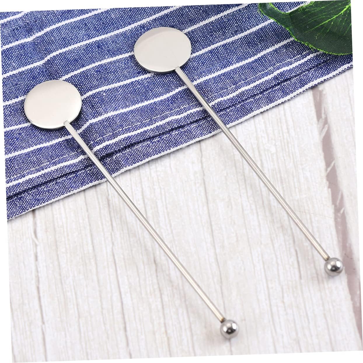 Unomor 15pcs Stainless Steel Handle Stirring Multi-use Swizzle Sticks for Cocktails and Drinks Elegant Kitchen Decor and