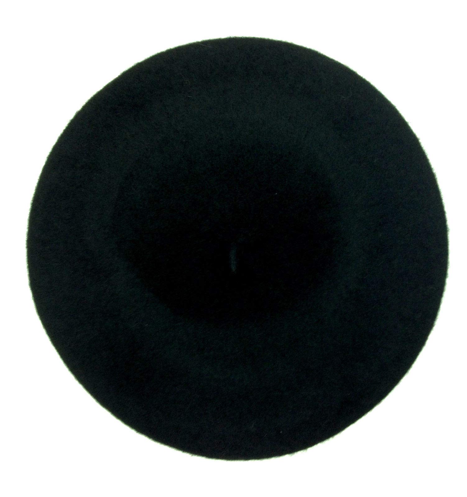 Central Chic Women's Black Plain Beret Hat 100% Wool French Beret