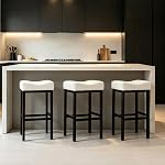 DYHOME Tabourets à barres grises 3,Tabourets modernes de comptoir de hauteur, 26 Tabouret en acier inoxydable pour l'île de Kitchen