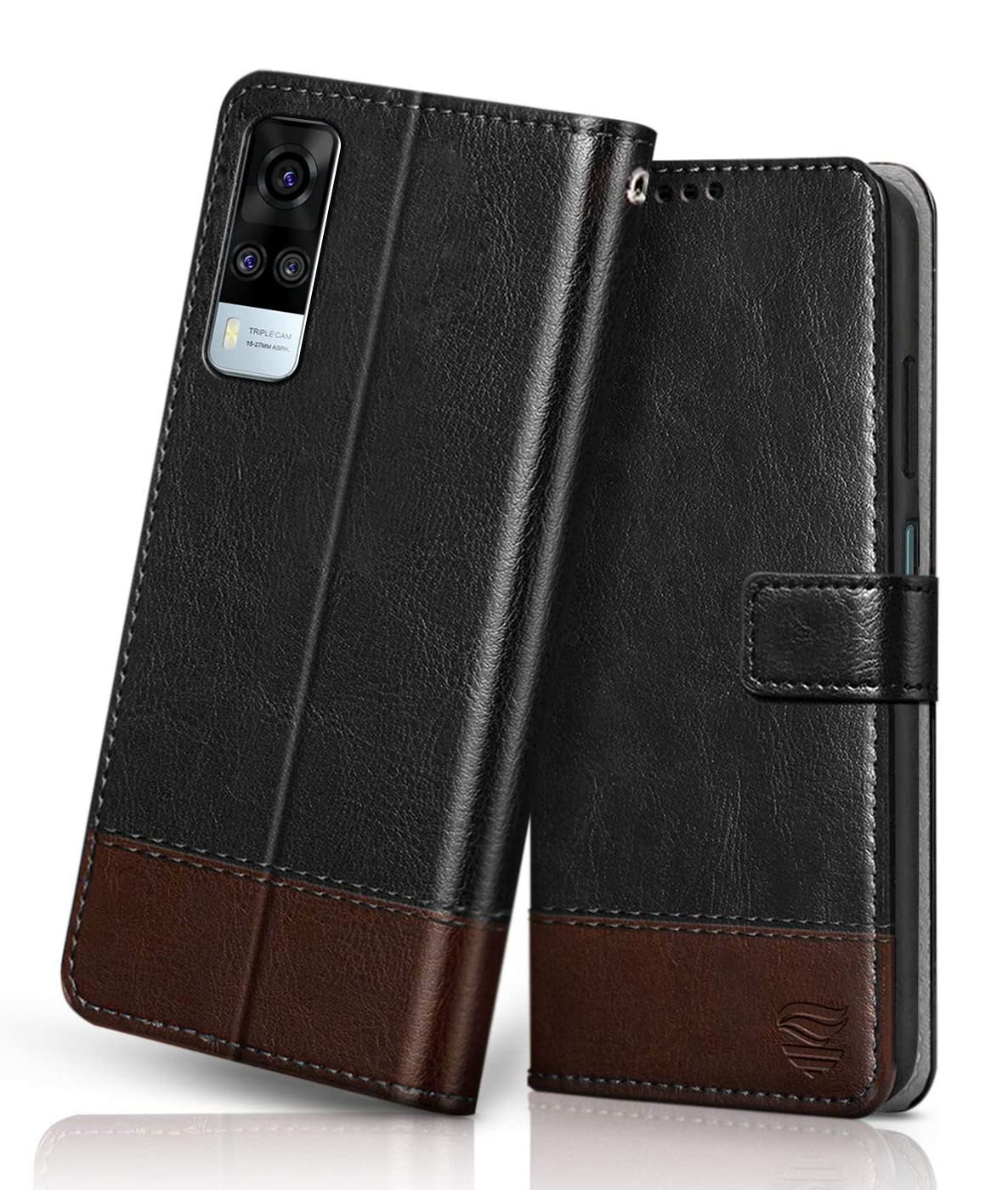 FLIPPED Vegan Leather Flip Case Back Cover for Vivo Y31 Y51a Y51