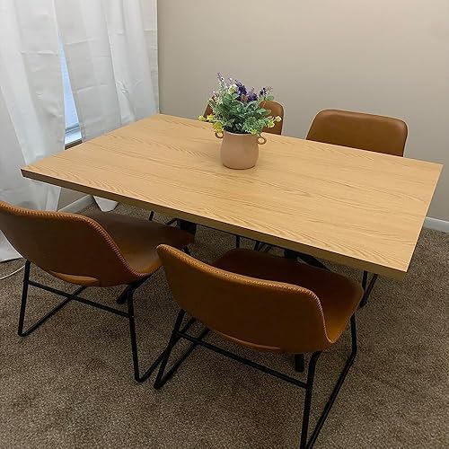 Miniatura 2 de Mesa de comedor de madera de 48 x 30 pulgadas para 4-6 personas, mesa de comedor moderna de mediados de siglo con alfombrillas antideslizantes, base