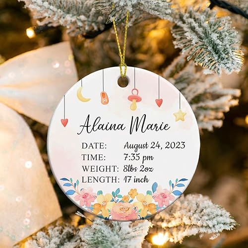 Vista 66 de Adorno de Navidad con foto personalizada de mi segunda Navidad 2025, adorno personalizado de cerámica para bebé, adorno colgante para árbol
