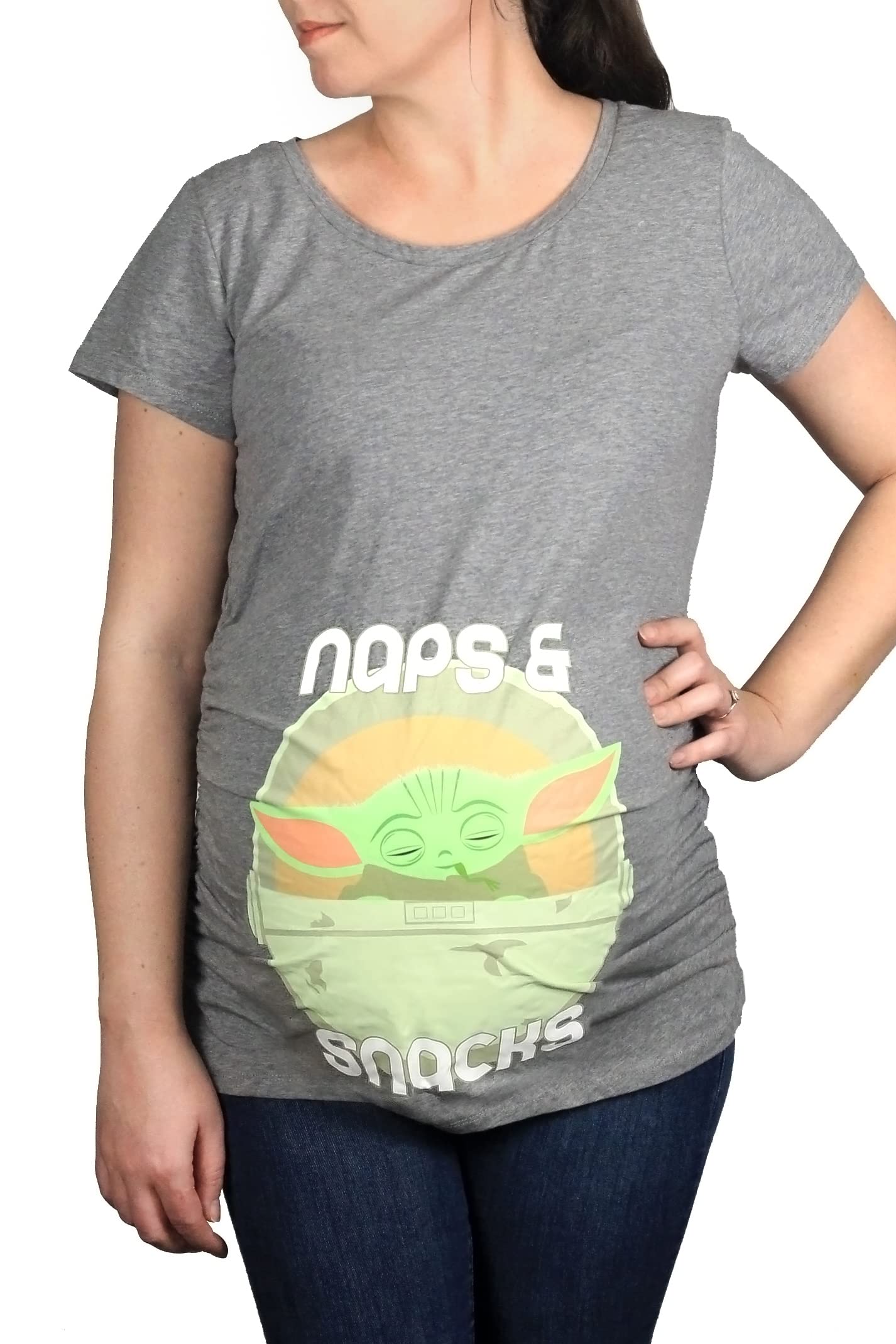 STAR WARS Mandalorian Child Nap Snacks Grogu Baby Yoda Maternity T-Shirt for Women