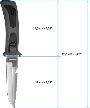 Cressi Stainless Steel Diving Knife With Sheath for Leg Attachment- Vigo: Designed In Italy