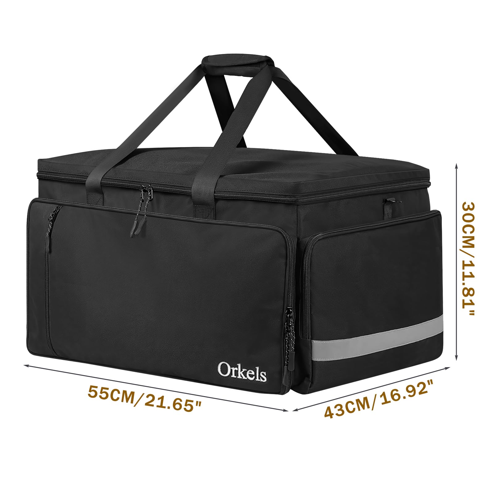 ORKELS RC Storage Bag for 1/8, 1/10 Cars, Protective Carry Case with Bottom Clapboard Compatible with Traxxas Car, Multi-Pockets for Tools & Accessories