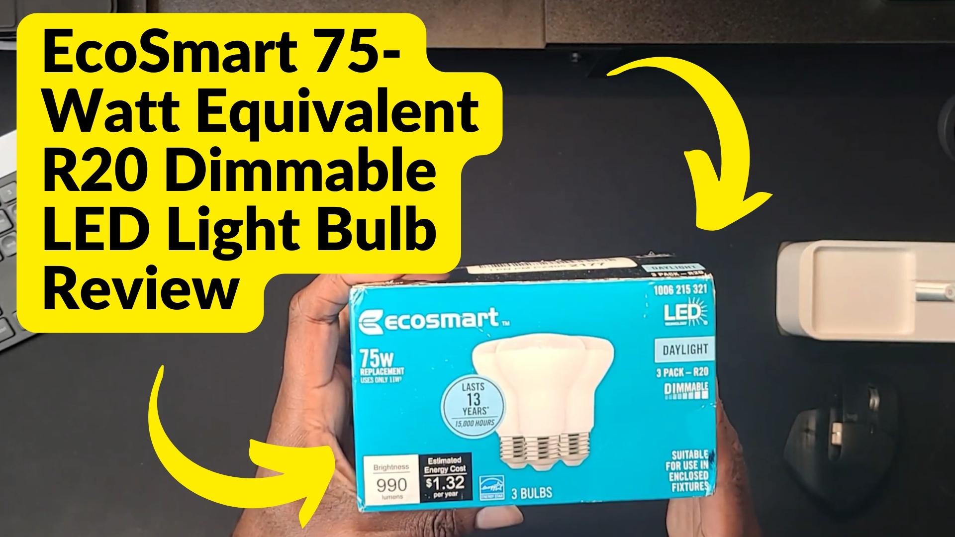 Watch EcoSmart 75-Watt Equivalent R20 Dimmable LED Light Bulb on Amazon ...