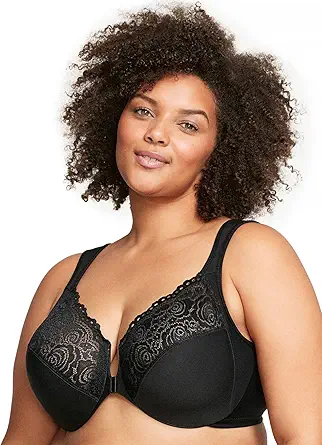 Glamorise Women's Plus Size Wonderwire Front-Closure Bra Underwire #1245