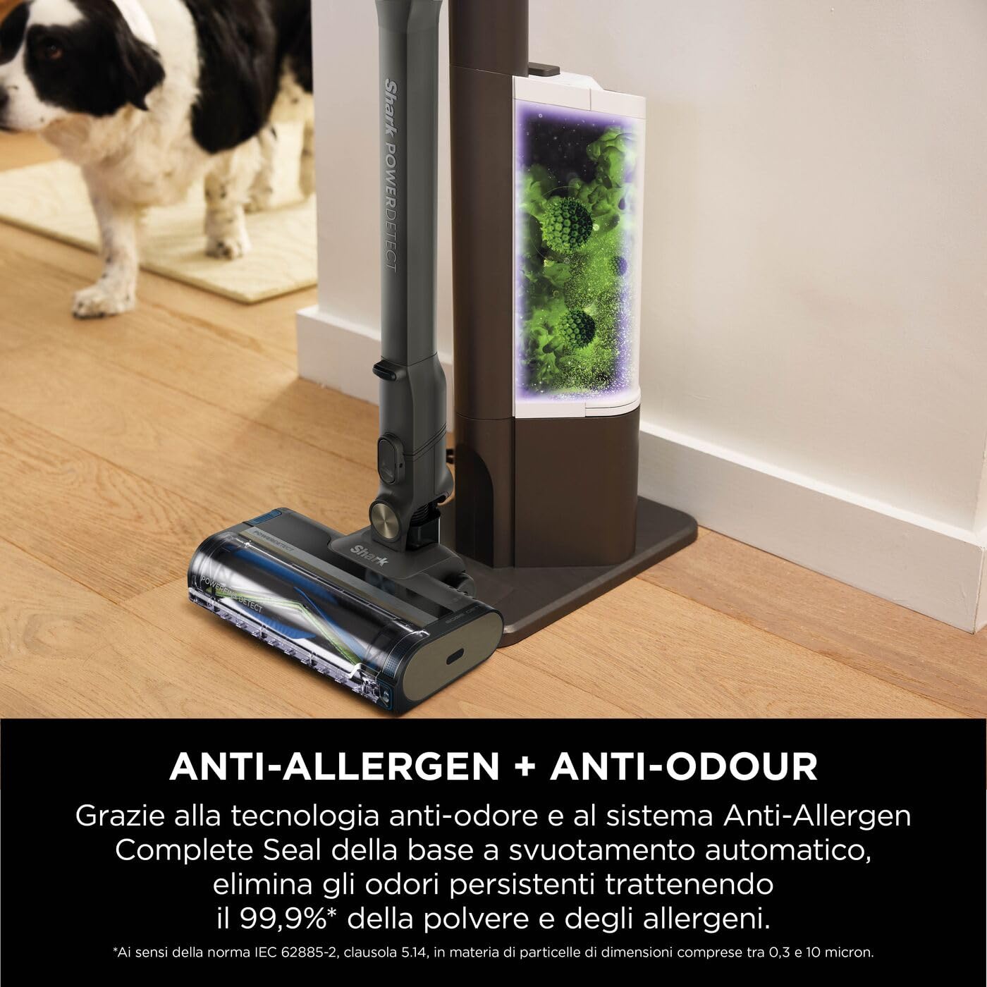 Shark PowerDetect Clean & Empty - Aspirapolvere Senza Fili con Serbatoio da 2L - Funzioni PowerFins, Reverse Clean, Anti-Hair Wrap Plus - 70 Minuti di Autonomia - Modello IP3225EUT, Colore Grigio
