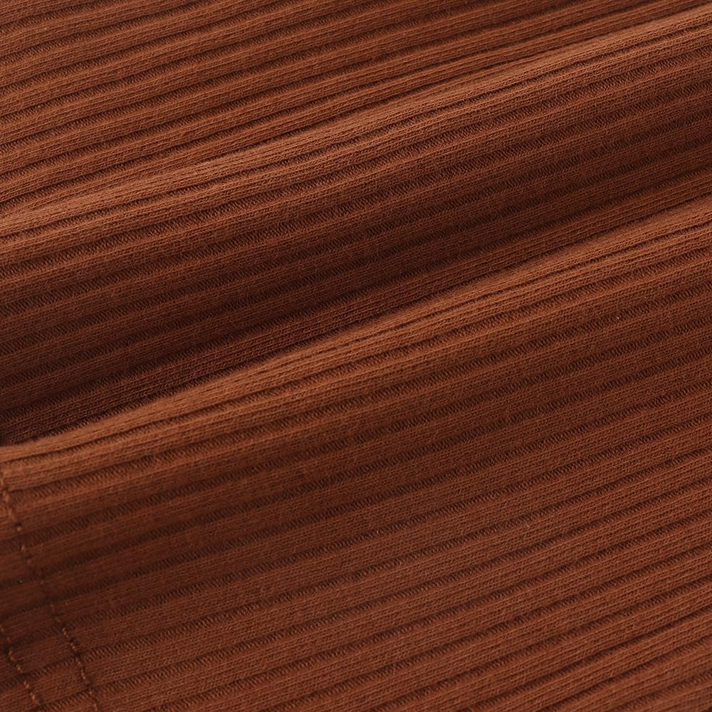 Noomelfish Girls Ribbed Flared Pants Cotton Ruffle Leggings Bell Bottoms (4-12 Years) - Image 5