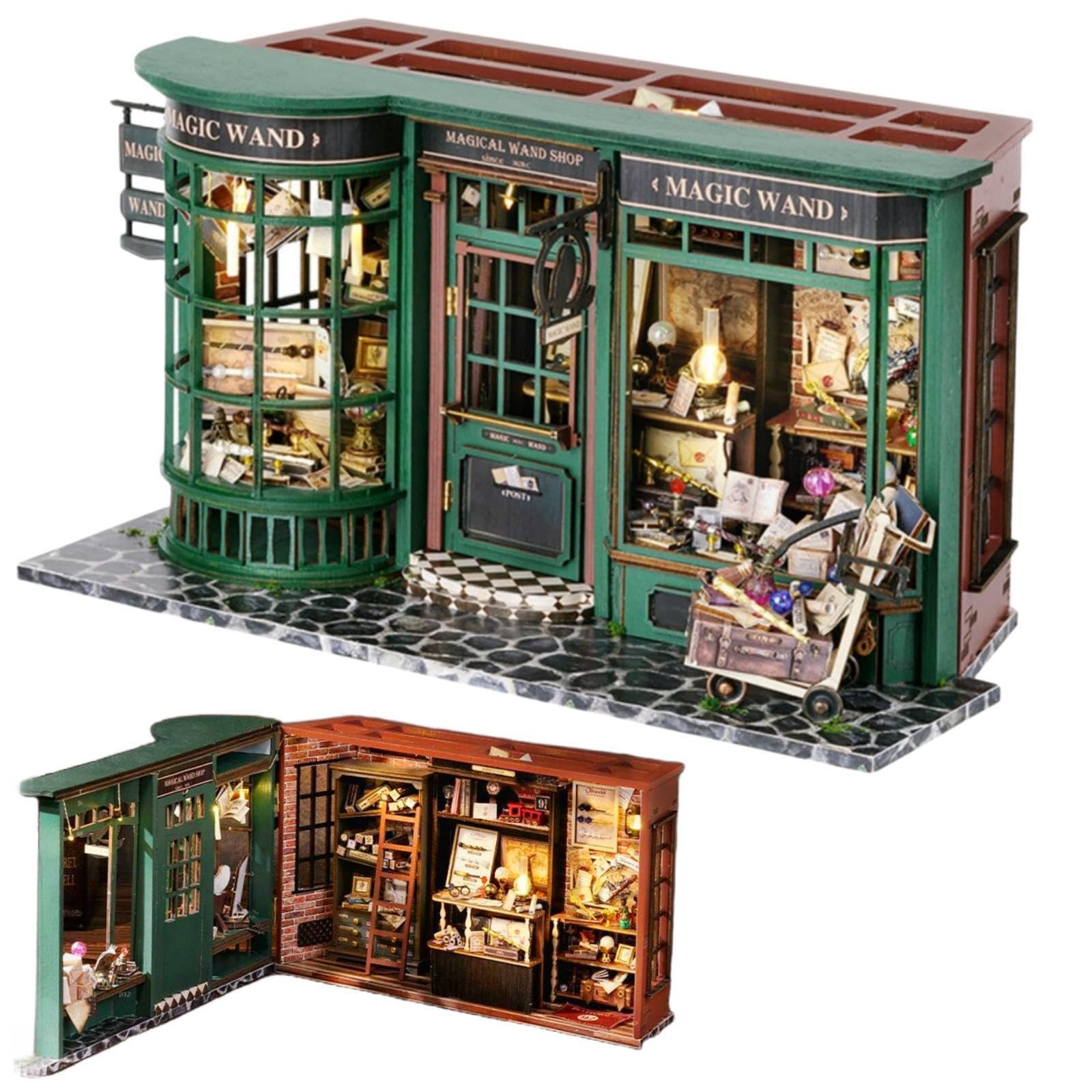 Magic Shop, kit fai da te in miniatura per casa delle bambole fai da te, ornamento creativo, casa delle bambole con luce LED, regalo magico per casa