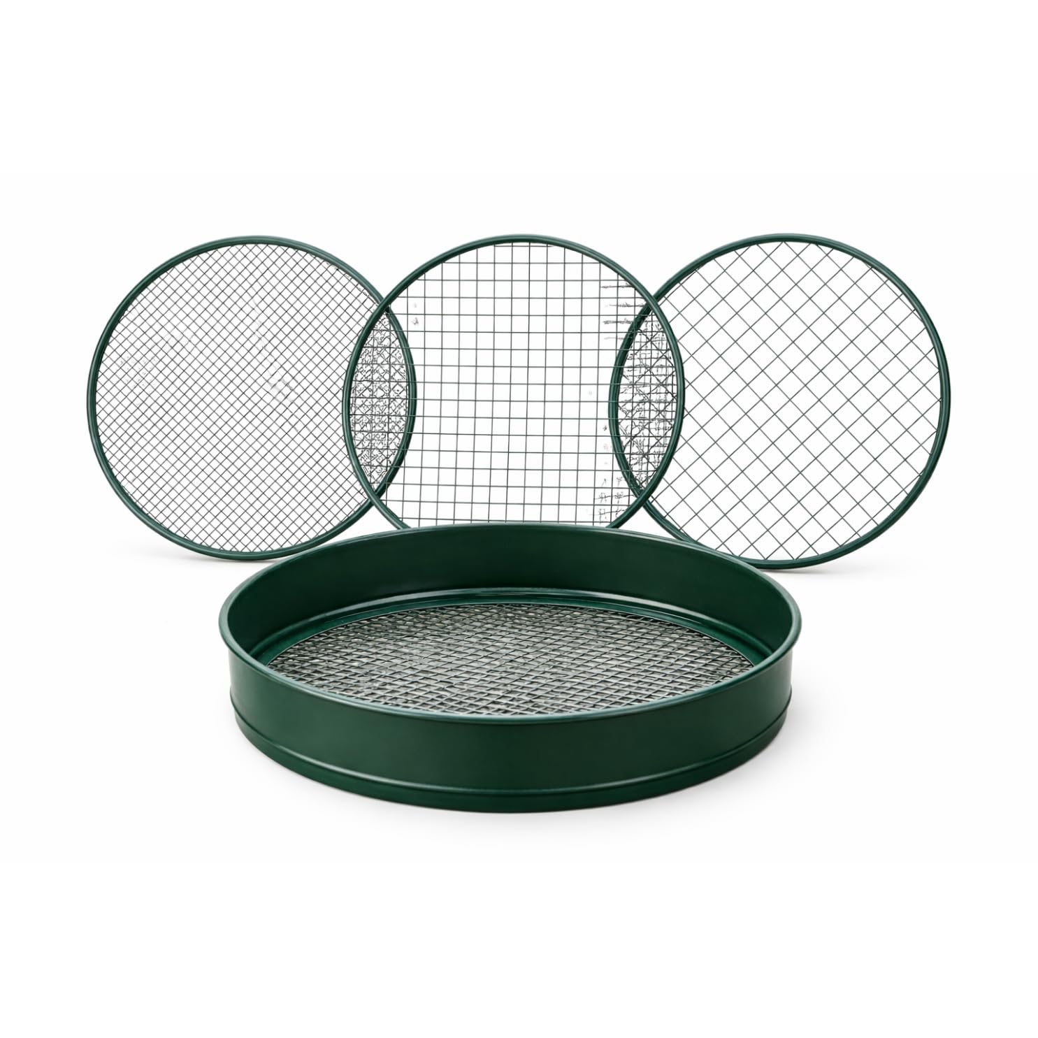 Trendi 3-in-1 Garden Soil Sieve Riddle (6mm/9mm /12mm) Interchangeable Mesh – Heavy Duty Steel Compost Sieve, Topsoil Screener & Garden Sifter for Stones, Seedbeds & Composting