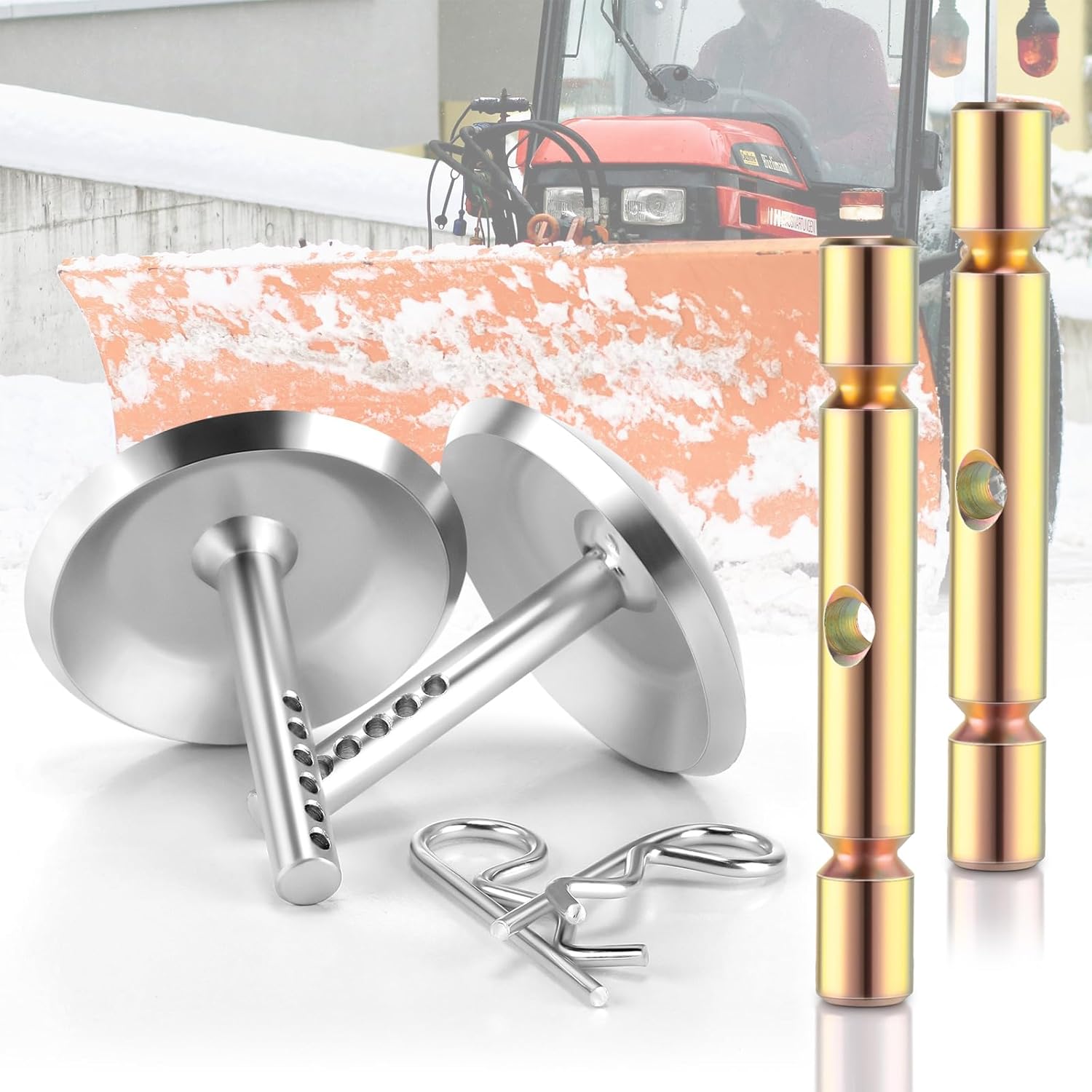 Tandefio 4 Pcs Snow Plow Skid Shoes Kit Compatible with