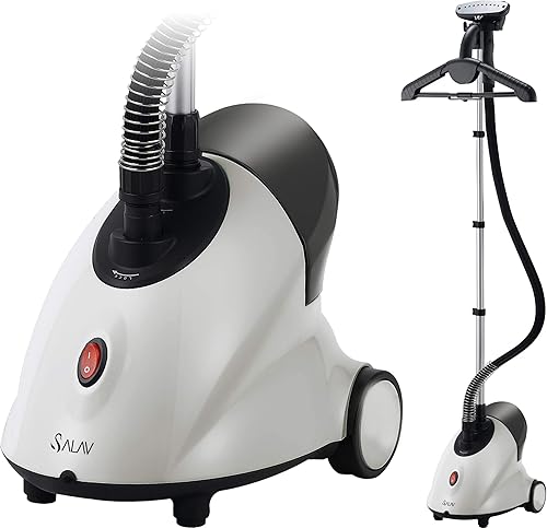 Miniatura 2 de SALAV GS18-DJ - Vaporizador de ropa de pie con ruedas enrollables para un fácil movimiento con 5 piezas de vaporizador de ropa, solución