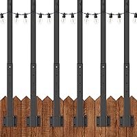 Vista 19 de AILBTON Paquete de 2 postes de luz de 10 pies, postes de luz para luces exteriores, postes de luz al aire libre con tenedor, soporte de poste