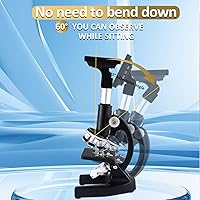 Vista 6 de Herwicm Microscopio 40X-2500X Ampliación, Oculares HD de Ángulo Amplio, Pantalla de 4 Pulgadas de Alto Pixel con Luz de Relleno LED 3, Observable