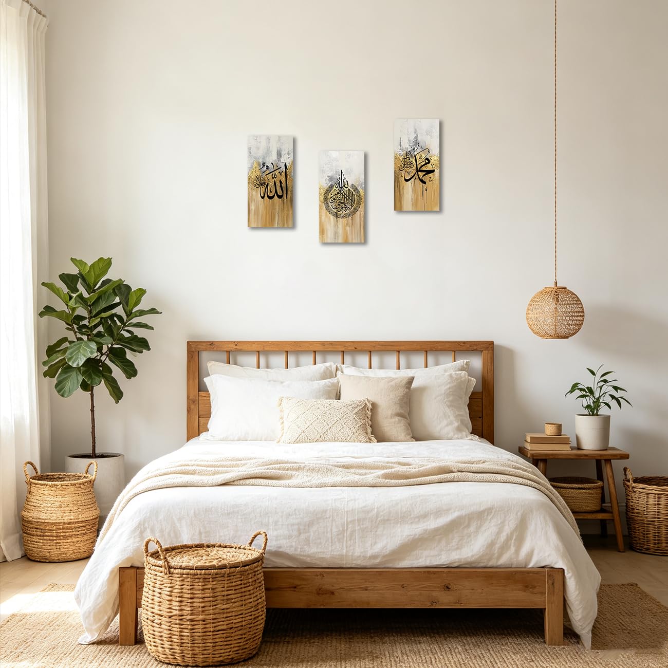 CXHOSTENT islamisches Leinwand Wandbild Ayat al Kursi Wanddeko Rahmen
