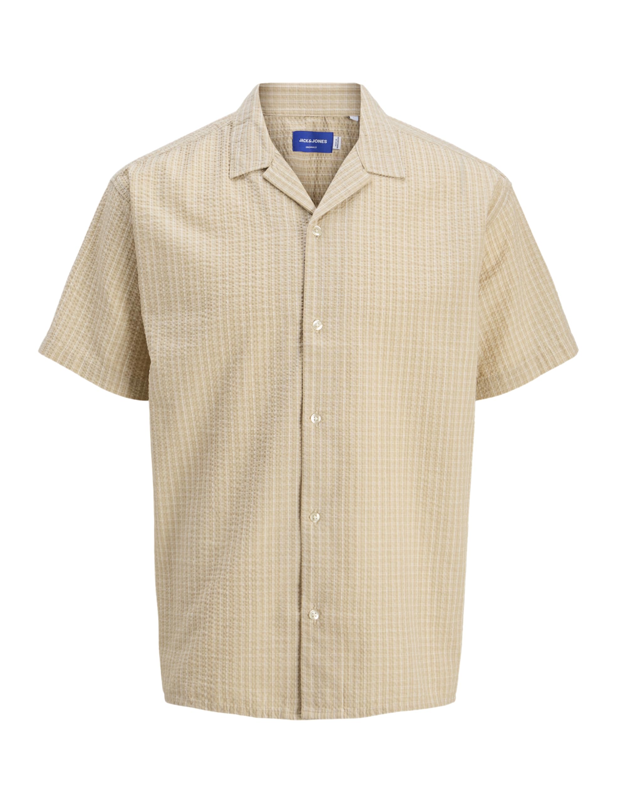 JACK & JONES Jorluke Seersucker Resort Shirt SS, Moonbeam, M