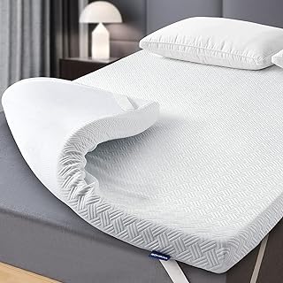 3 Inch Gel Memory Foam Mattress Topper Twin Size Cooling Mattress Pad Pressure Relief Bed Topper for Back Pain, High Density Bamboo Charcoal Firm Topper with Removable & Washable Cover