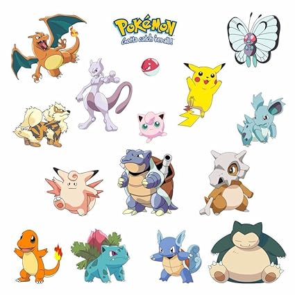 GADGETS WRAP Pokemon Fab Wall Decal for Home or Office Vinyl Wall Sticker (Multicolour), Pack of 1