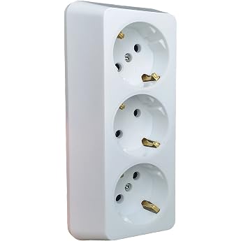 3-Way Surface-Mounted Socket Made in the EU Multi-Axis Plug Socket Strip 4 Sockets Surface-Mounted Coupler Without Cable (3-W
