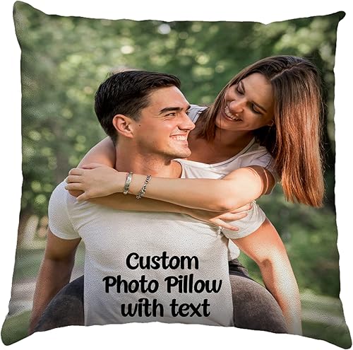 Texto personalizado con foto almohada de pareja con impresión de dos lados, incluye almohada de inserción, regalo para cumpleaños, aniversario, San