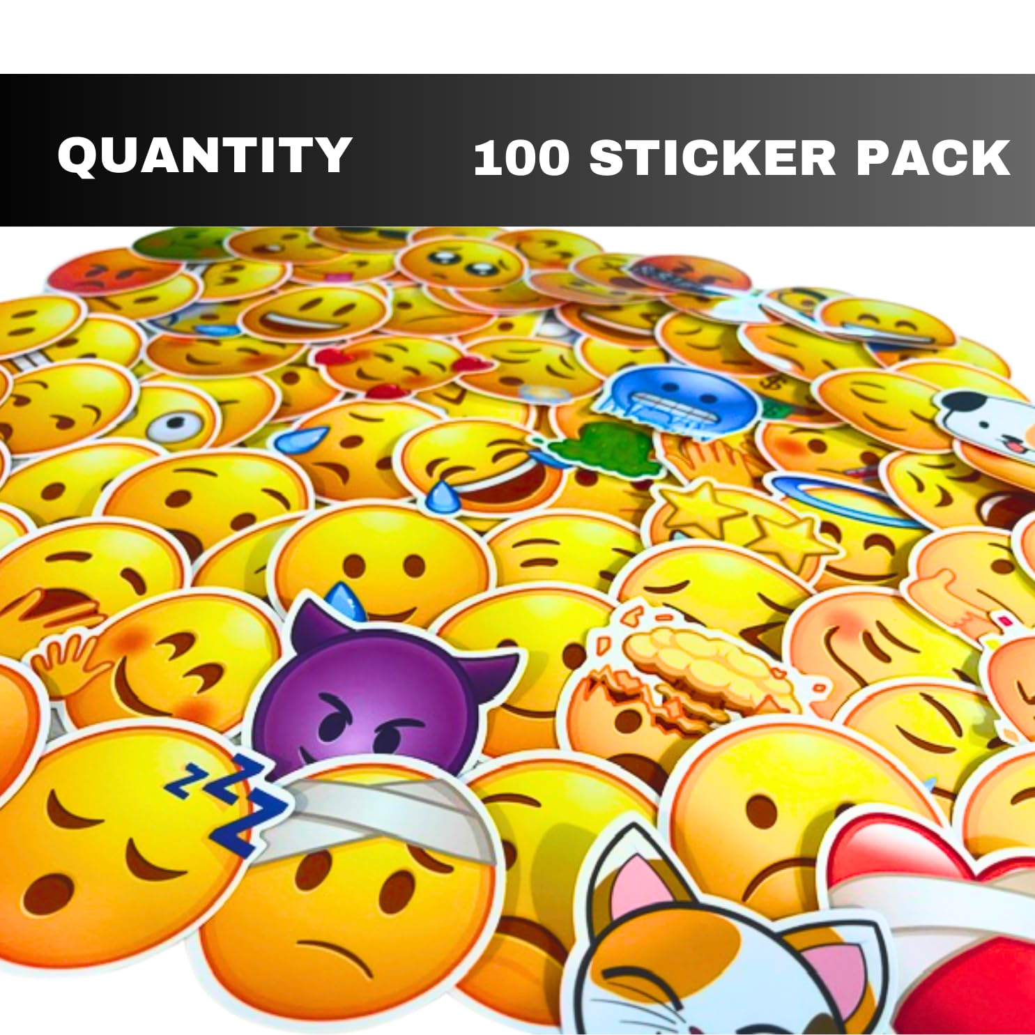 HNTR® Smiley Face Stickers, Classic Smiley, 6 to 8cm - Image 4