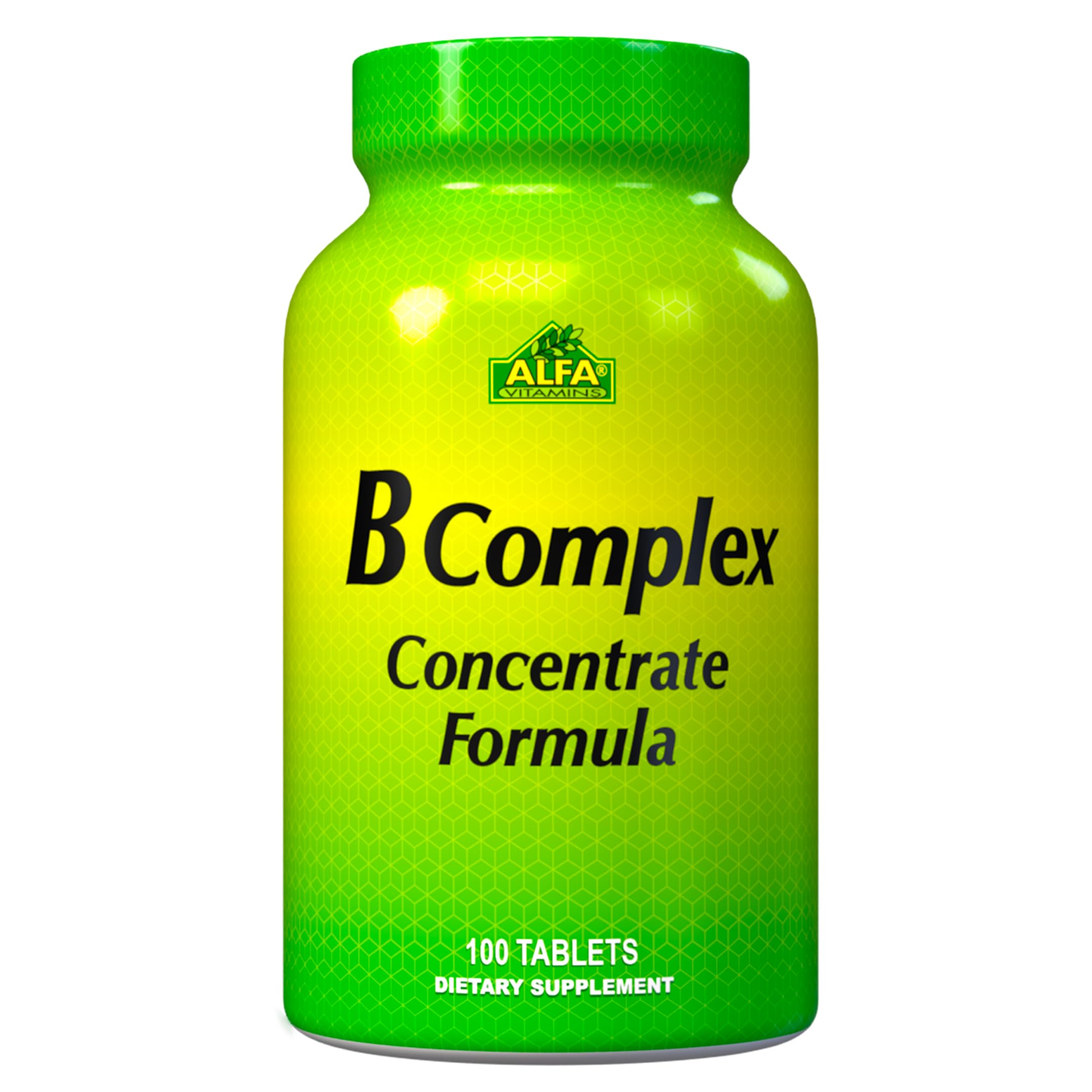 ALFA VITAMINSB Complex Formula - Daily Nutritional Supplement - B Vitamins for a Healthier Heart and Nervous System, and Natural Energy Increase - 100 Tablets