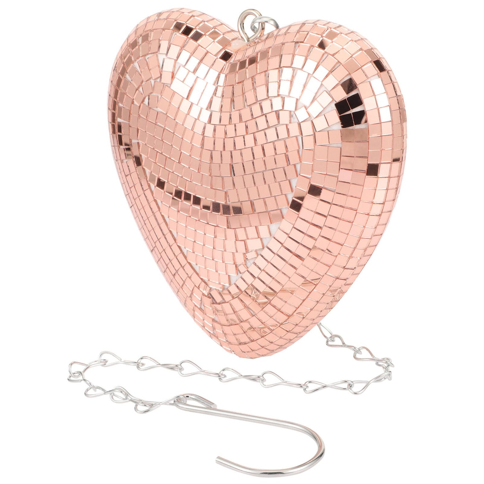 Operitacx Hanging Hearts Decorations Disco Mirror Ball Party Decorations Quirky Wedding Easy Hanging Home Decor for Celebration