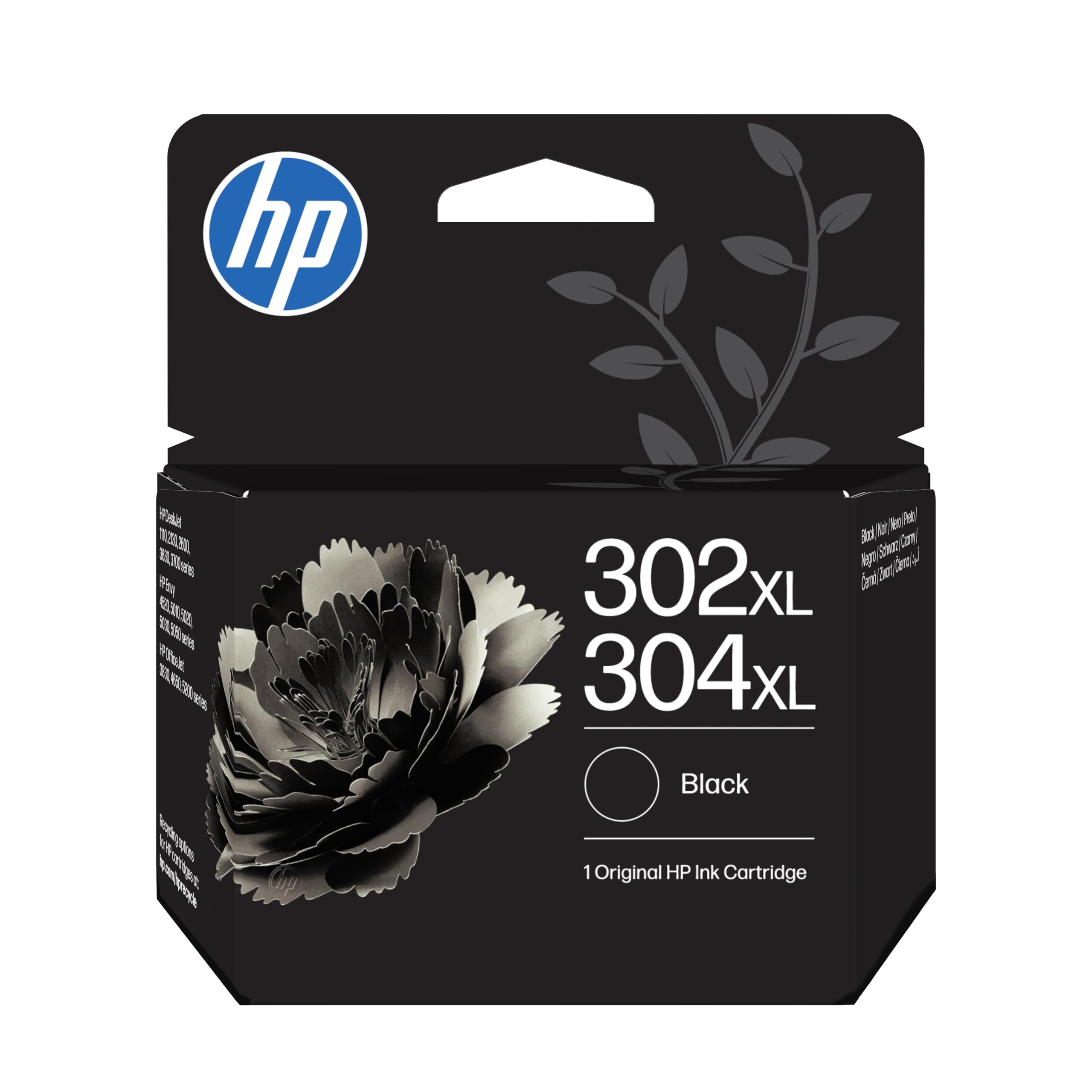 HP 302XL/304XL Nero B7RT9AE, Cartuccia Originale da 300 Pagine, Compatibile con Stampanti serie DeskJet 1110, 2130, 2600, 3630, 3700, ENVY 4520, 5010, 5020, 5030, 5050 e OfficeJet 3830, 4650, 5200