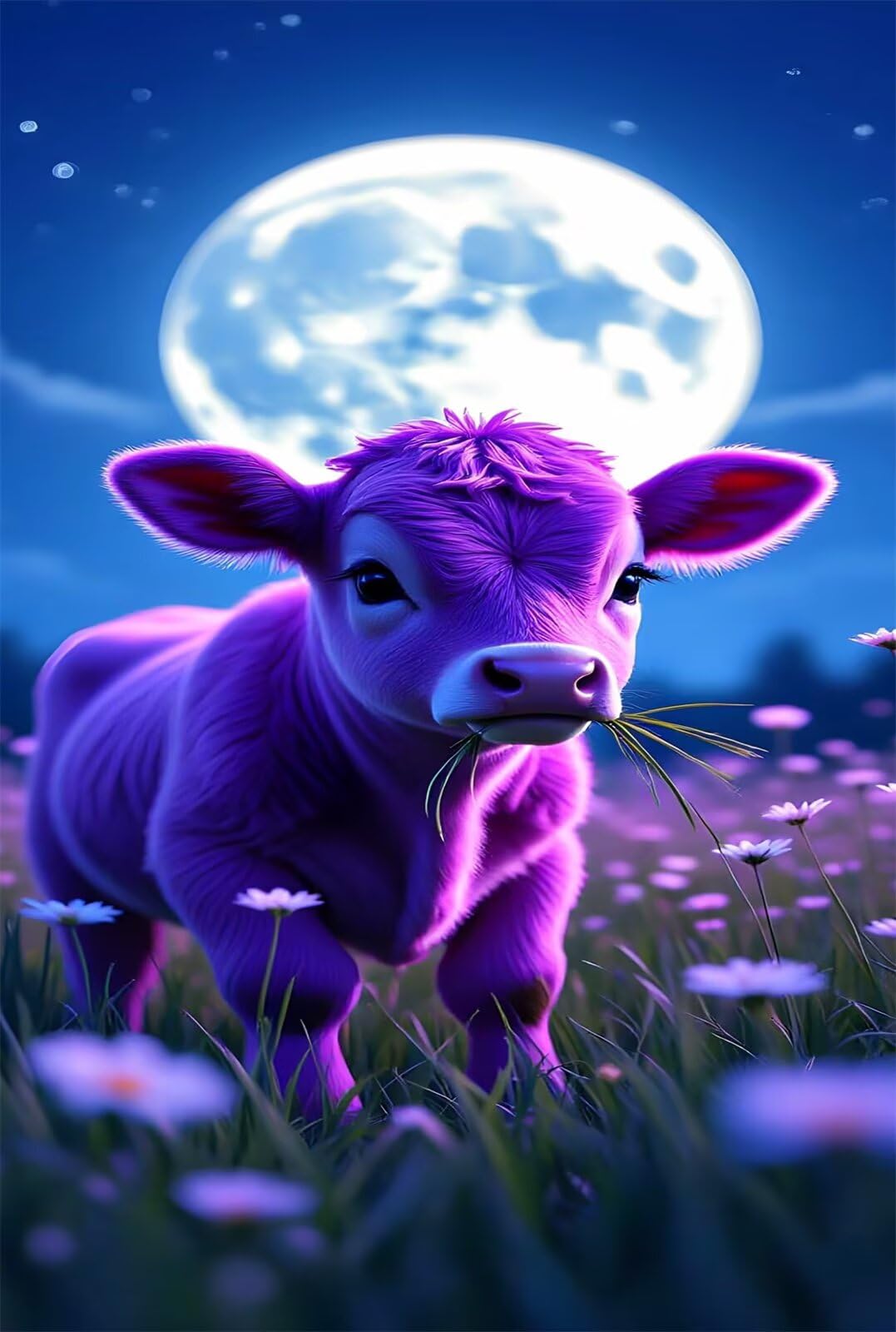 Tiere Kuh Mond Jigsaw Puzzle 2000 Teile für Erwachsene - Kniffliges Kunstmotive Denkspiel, Beruhigendes Hobby & Elegante Raumdeko (100x70 cm)