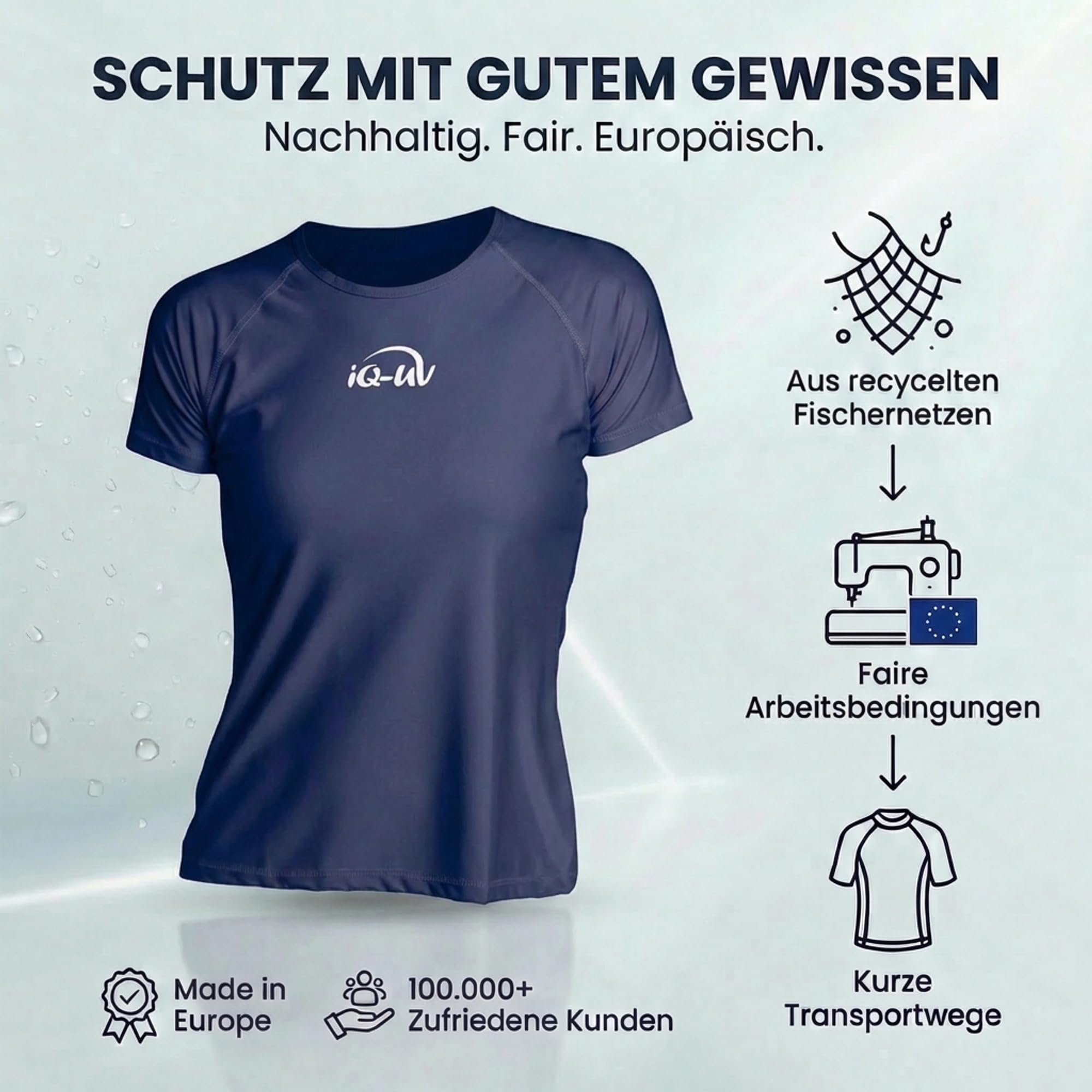 iQ-UV Damen 300 Shirt Regular Geschnitten, Uv-Schutz T-Shirt Uv T-Shirt