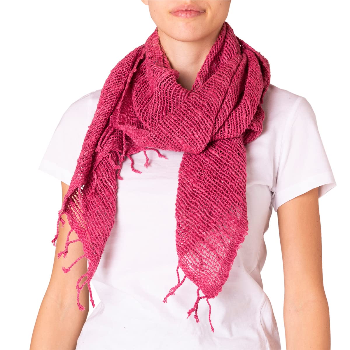 PANASIAM scarf cotton woven, dusty pink, 165x50cm