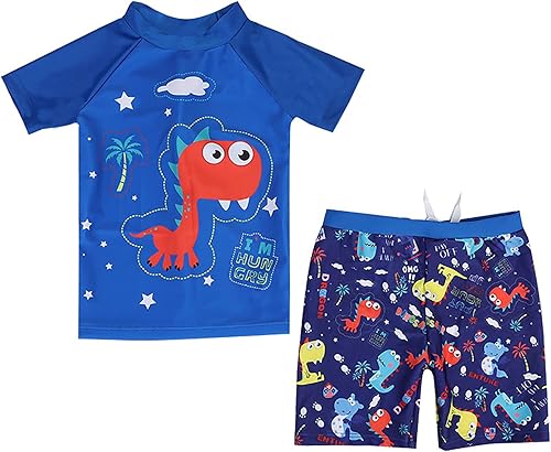 Conjunto de natación para niños pequeños, lindo traje de baño de dinosaurio para niño, traje de baño de manga corta 3t trajes de baño