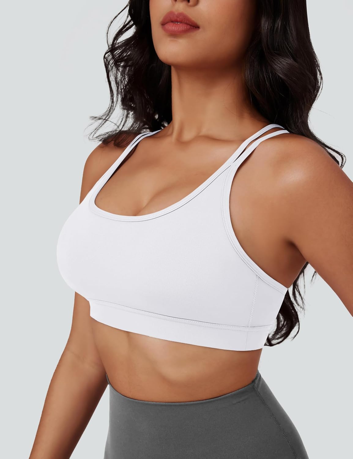 MAGCOMSEN Womens Strappy Sports Bra Padded Backless Sexy Low Impact Moisture-Wicking Wireless for Yoga Workout Fitness