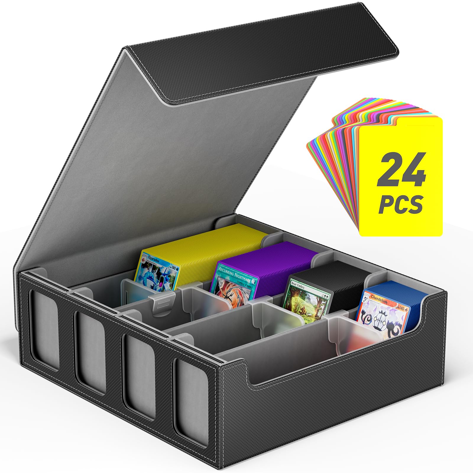Hot Bee MTG Deck Box, Quartuple Card Storage Box Holds 2400+ Cards for Yugioh, TCG