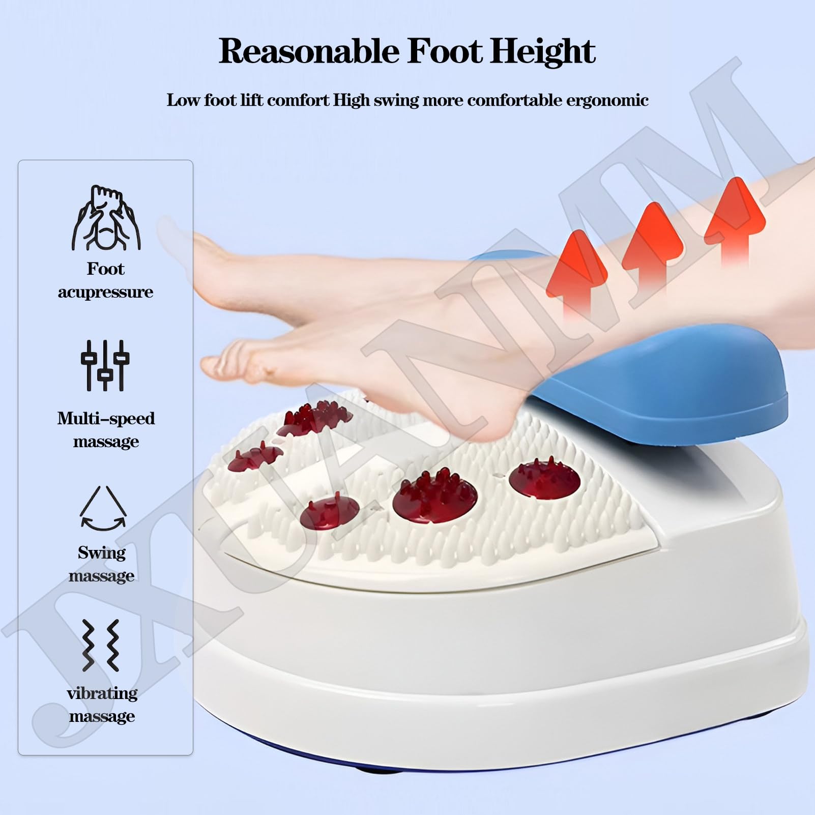 Chi Machine - Appareil électrique pour Les Pieds, avec luminothérapie Rouge, Appareil d'exercice oscillant à 10 Vitesses Une Remise en Forme aérobique Passive, réduction du Stress Blue