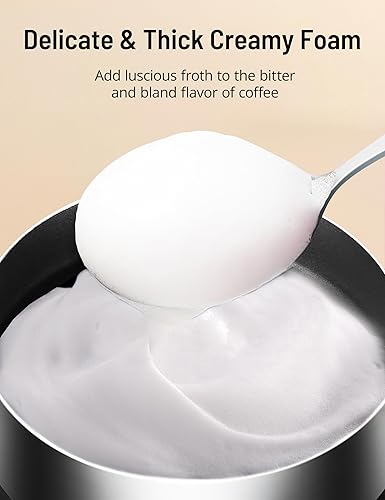 Miniatura 7 de Espumador de leche 4 en 1, diseño antideslizante, acero inoxidable, funcionamiento silencioso, vaporizador de leche fría y caliente, espumador de