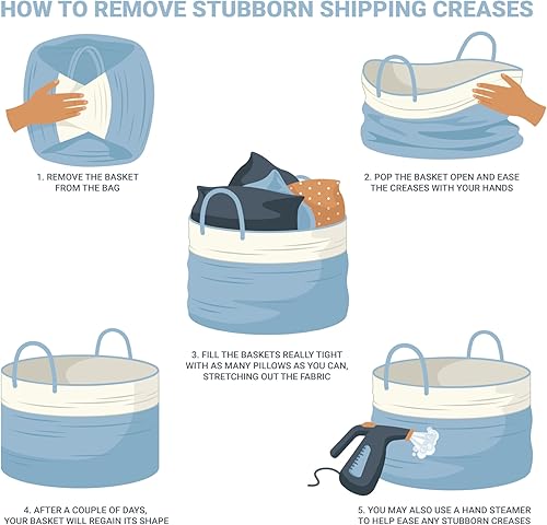 Miniatura 18 de OrganiHaus - Juego de 3 canastas con diseño de arcoíris para almacenamiento, canastas tejidas para organización, decoración pastel, guardar