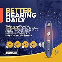 Vista 3 de DELLONA Audífonos de alto rendimiento para personas mayores con pérdida auditiva severa, recargables con cancelación de ruido (par), 4 modos