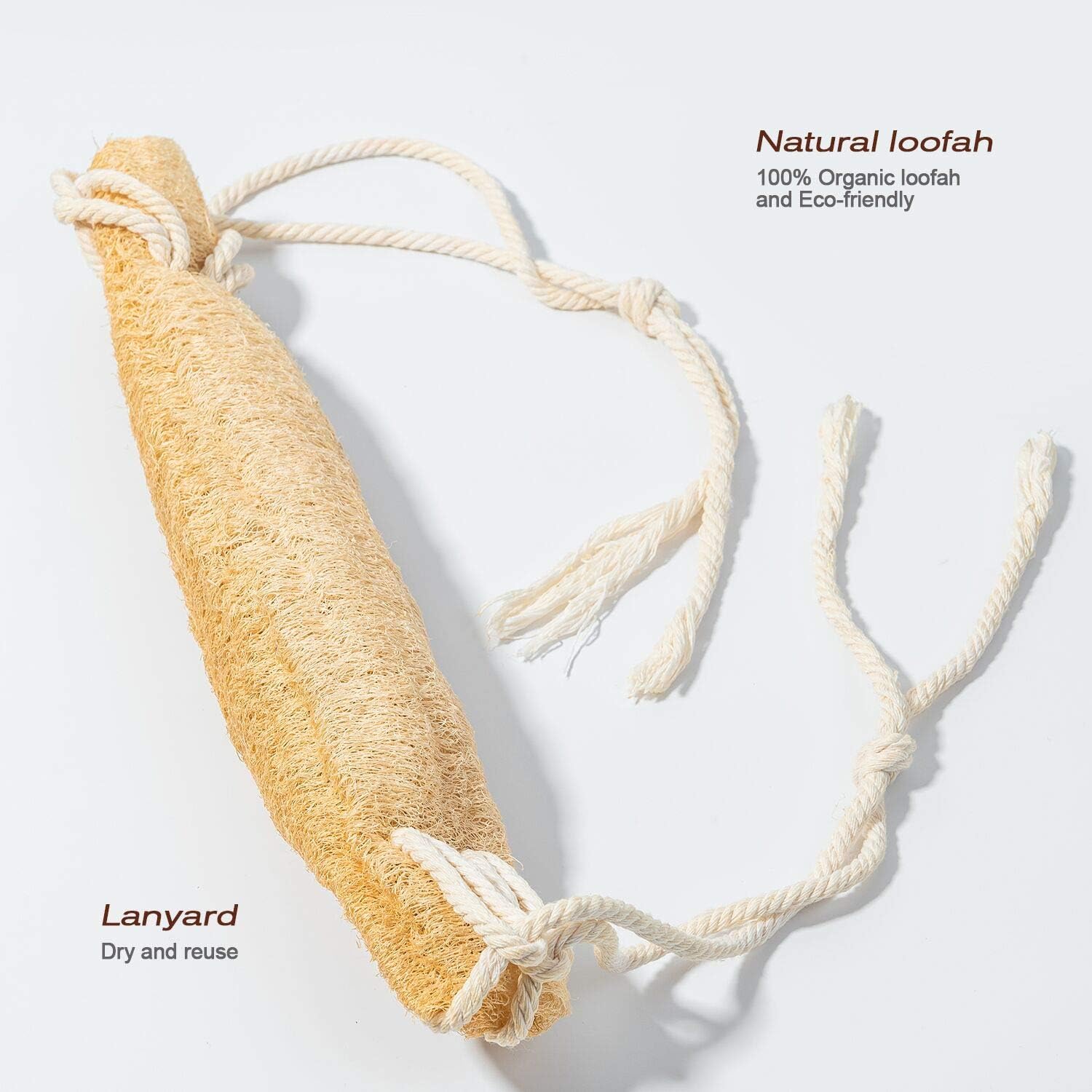 Melveen Exfoliating Natural Loofah Sponge Set, Made with Eco-Friendly and Biodegradable Loofa Exfoliating Body Scrubber, Deep Clean & Invigorate Your Skin