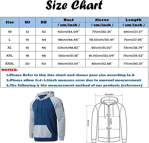 Miniatura 4 de Sudaderas con capucha para hombre, sudaderas con capucha para hombre, sudaderas con parches de bloque de color, sudaderas casuales con cordón y