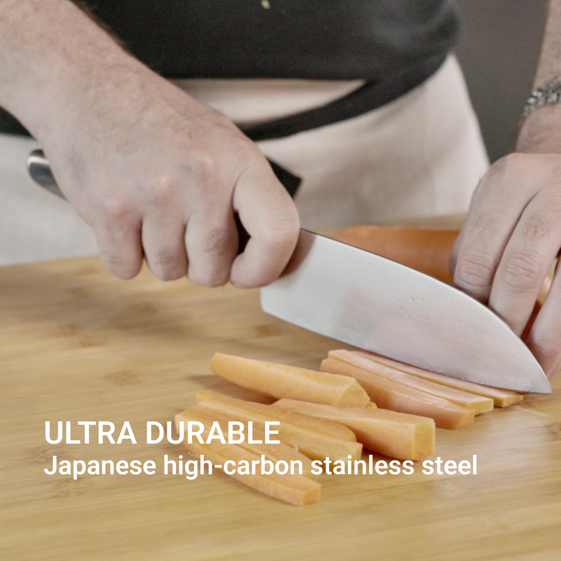 HAST 6.3-inch Santoku Knife, Ultra-Sharp, Premium Japanese Carbon Steel, Lightweight, Ergonomic & Award-Winning Design — Amazon image 4