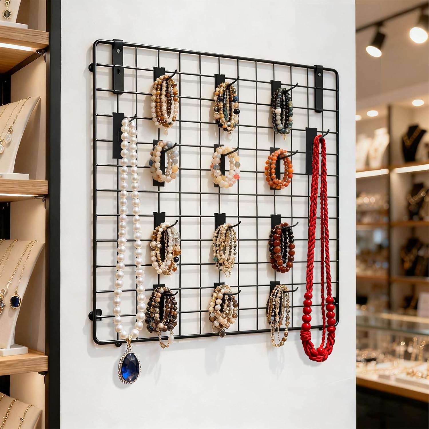 60 Pack Grid Wall Display Hooks, Metal Gridwall Accessories for Retail Stores, Trade Shows, Art and Craft Displays (Black, 4/6 Inch)