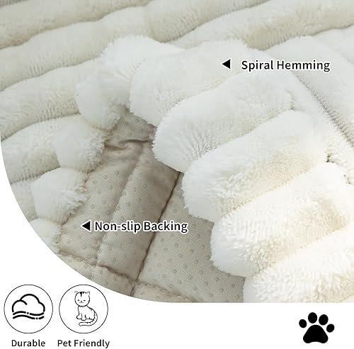 Miniatura 3 de Funda para sofá, fundas de sofá para perros, lavables, antideslizantes, a rayas, para sofá seccional, protector de muebles para forma de L (beige y