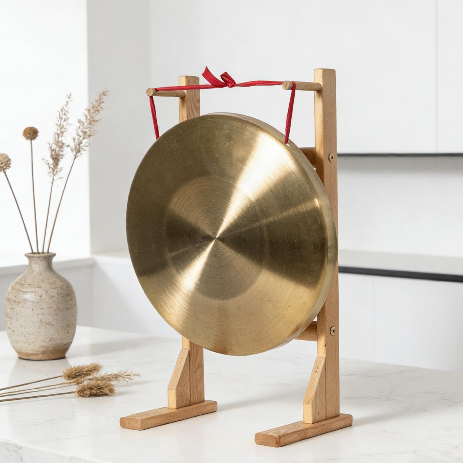 Support En Bois pour Gong Portable jusqu'à 15,75 Pouces (40 Cm) - Présentoir pour Gongs.