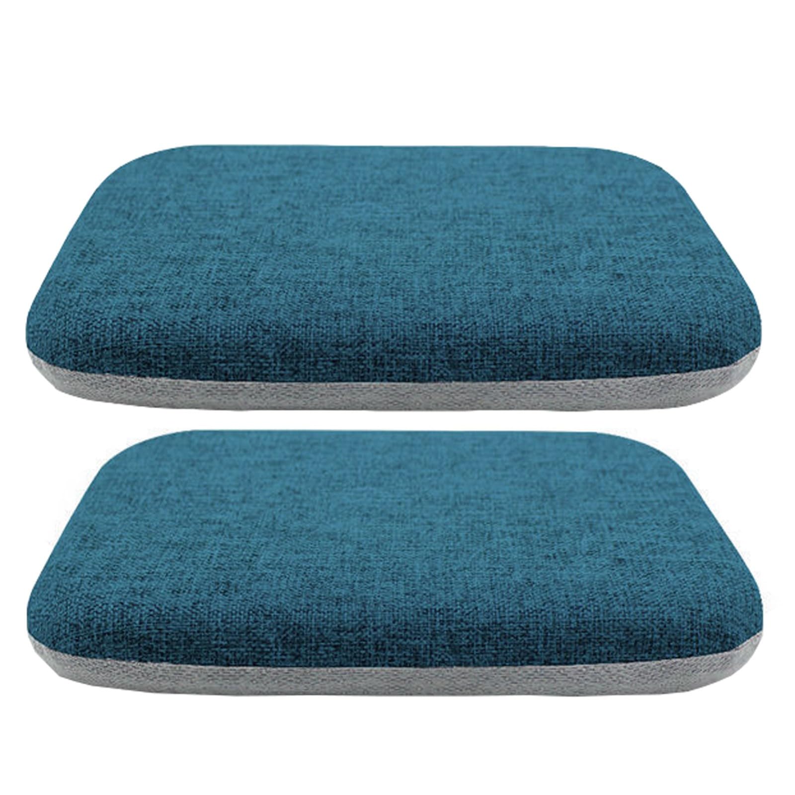 Coussin de chaise bleu 45x45 cm en mousse à mémoire de forme lot de 2